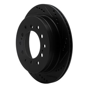 Lexus GX470 Brake Rotor (1) - Rear Right - R1 Concepts - Drilled & Slotted - Black - `01-`09